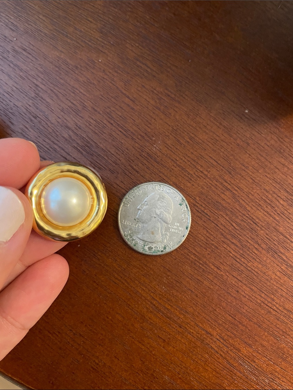 J. Crew Gold-Tone Pearl Button Earrings for Women - Picture 5 of 5